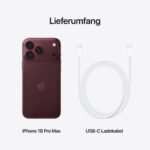 Apple iPhone 18 Pro Max, 256 GB, Burgunder, Dual SIM (eSIM) – Bild 3
