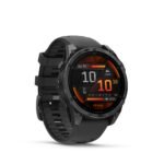 Garmin fenix 8 AMOLED 47 mm Multisport-Smartwatch, Edelstahl, Silikonarmband 22 mm, Schwarz